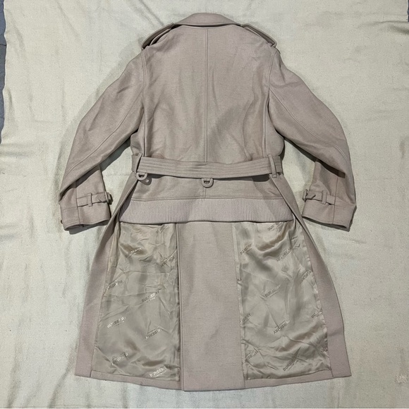 Burberry Wool Trench Coat Backless Tan Womens XL - Picture 7 of 7
